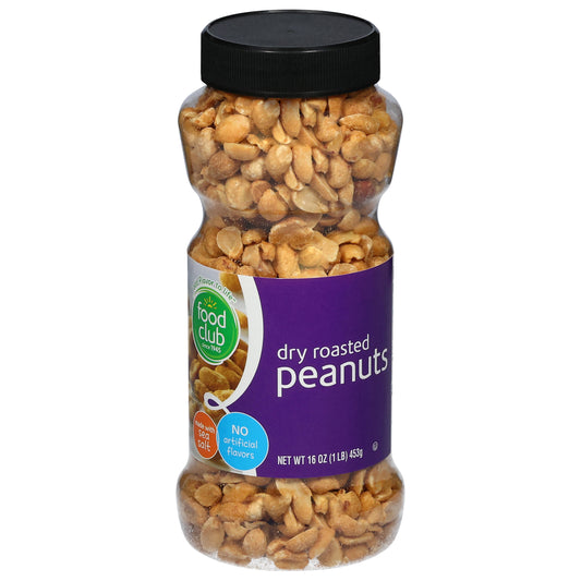 Food Club Dry Roasted Peanuts 16 oz