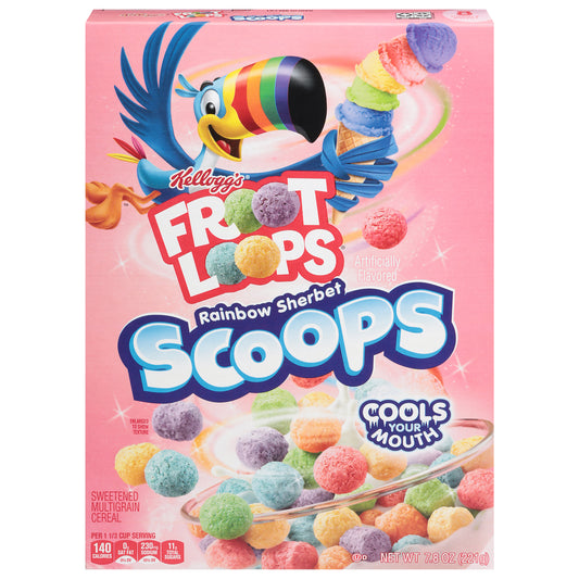 Froot Loops Rainbow Sherbet Scoops Cereal 7.8 oz