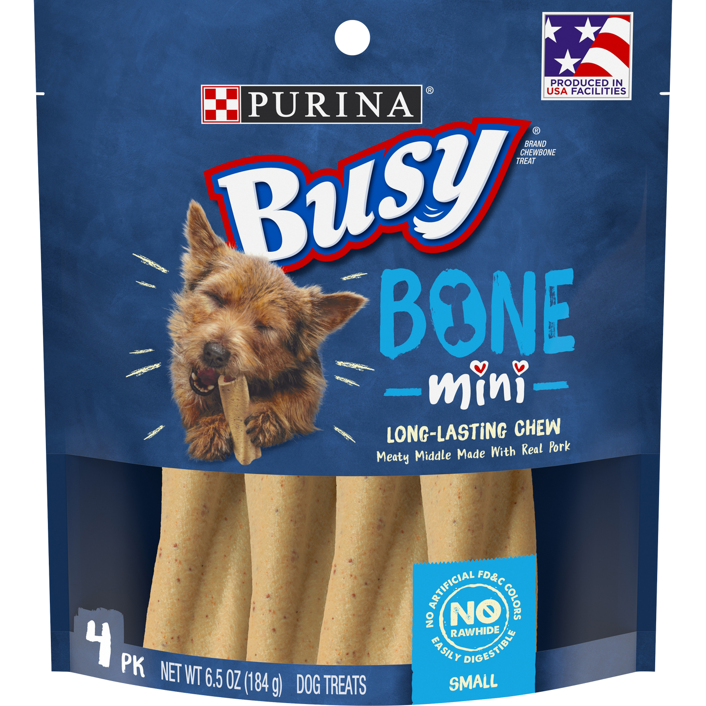 Purina Busy Made in USA Facilities Small Breed Dog Bones, Mini - 4 ct. Pouch