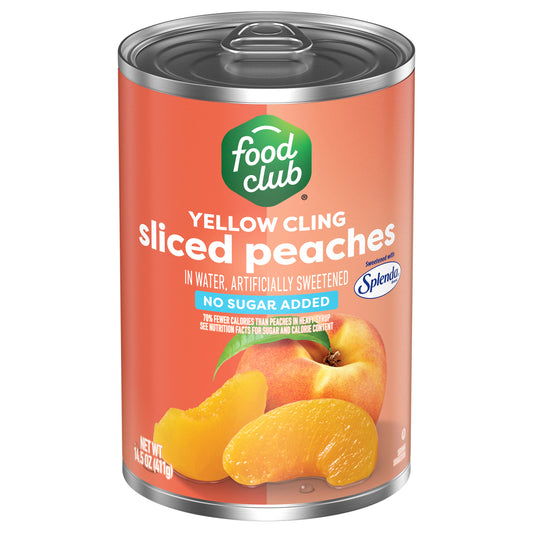 Food Club No Sugar Added Yellow Cling Sliced Peaches 14.5 oz