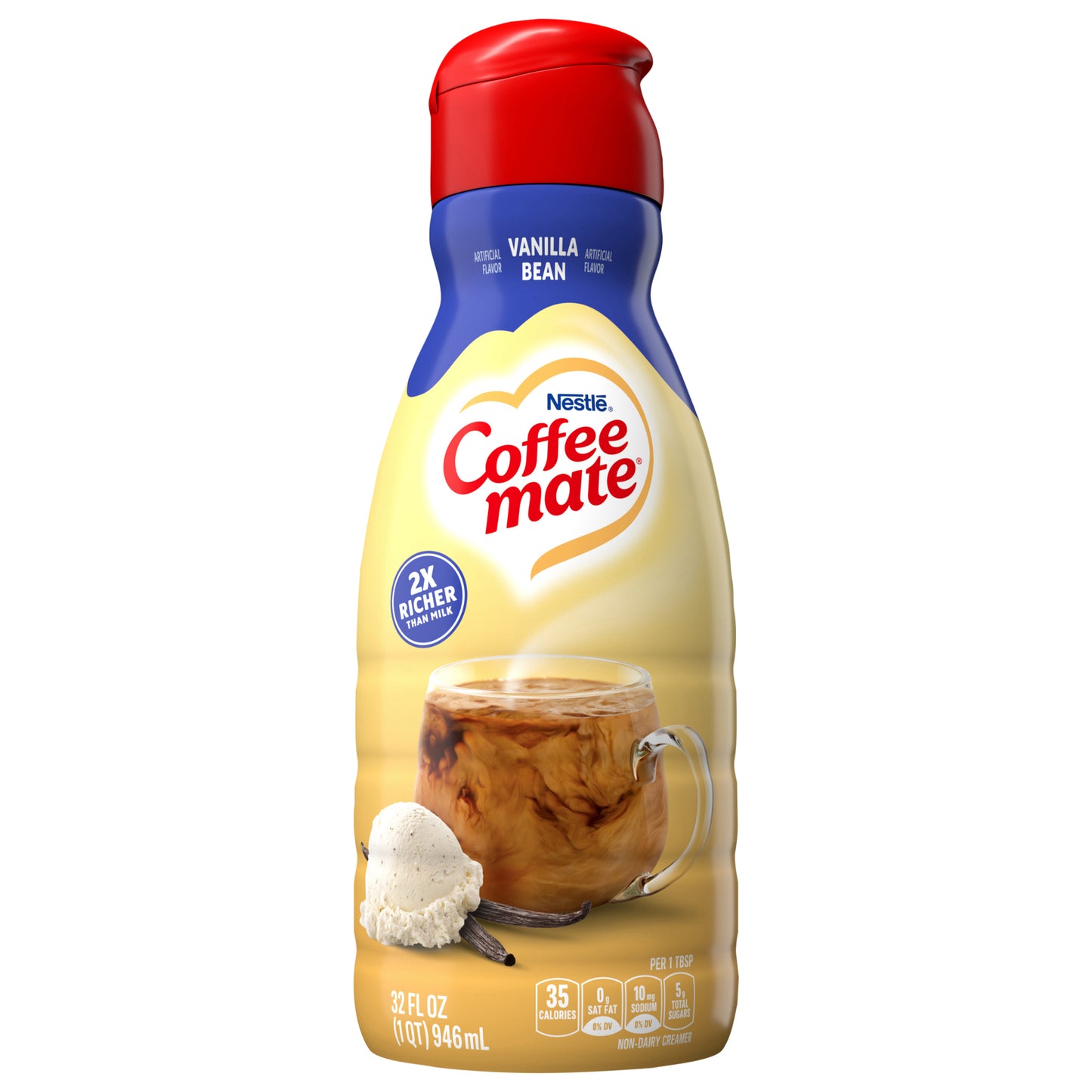 Coffee mate Vanilla Bean Flavored Coffee Creamer, Non-Dairy, Gluten-Free, 63 Servings