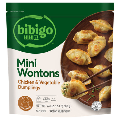 Bibigo Frozen Mini Wontons Chicken & Vegetable Dumplings