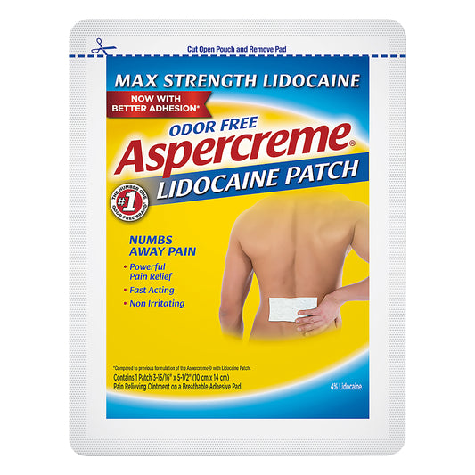 Aspercreme Max Strength Odor Free Lidocaine Patch 1 ea