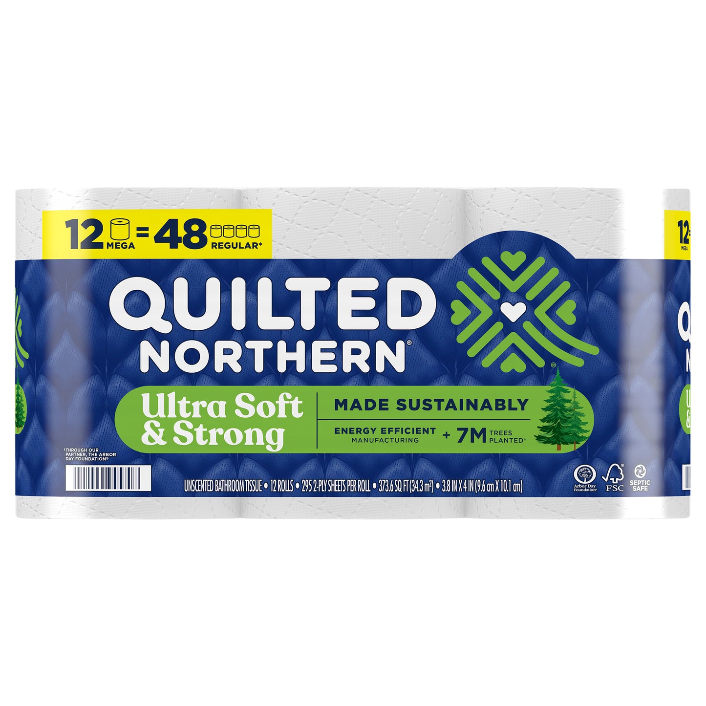 QUILTED NORTHERN ULTRA SOFT & STRONG TOILET PAPER, 12 MEGA ROLLS