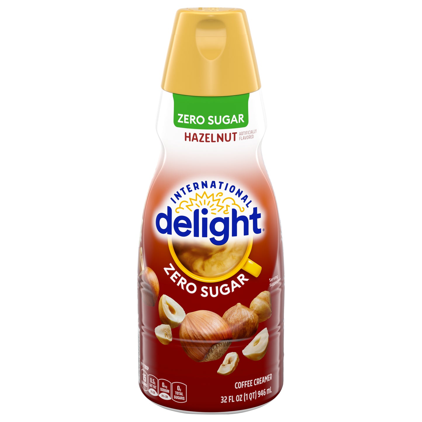 International Delight Sugar-Free, Zero Sugar Hazelnut Coffee Creamer, 32 Oz