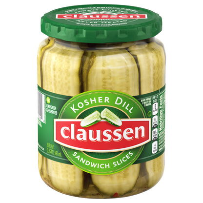 Claussen Kosher Dill Pickle Sandwich Slices, 20 fl oz Jar