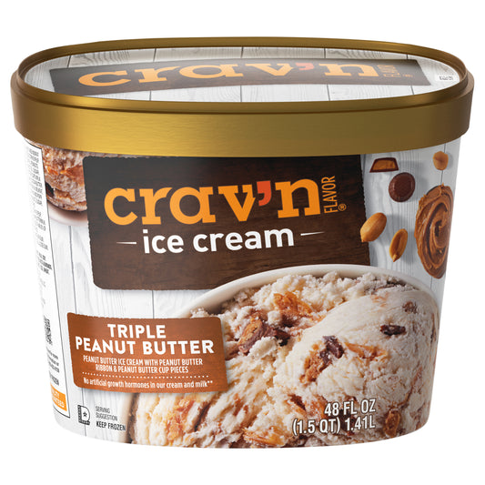 Crav'n Flavor Triple Peanut Butter Ice Cream 48 fl oz