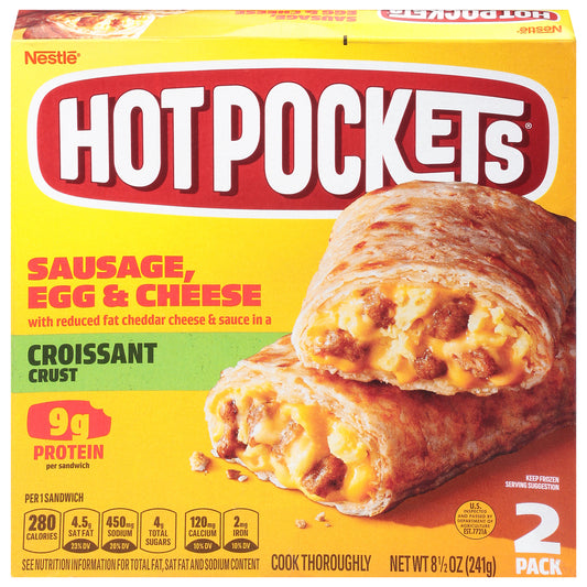 Hot Pockets Croissant Crust Sausage, Egg & Cheese Sandwiches 2 ea