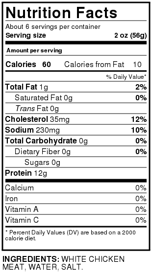 Chunk White Chicken Breast In Water - 12.5 oz