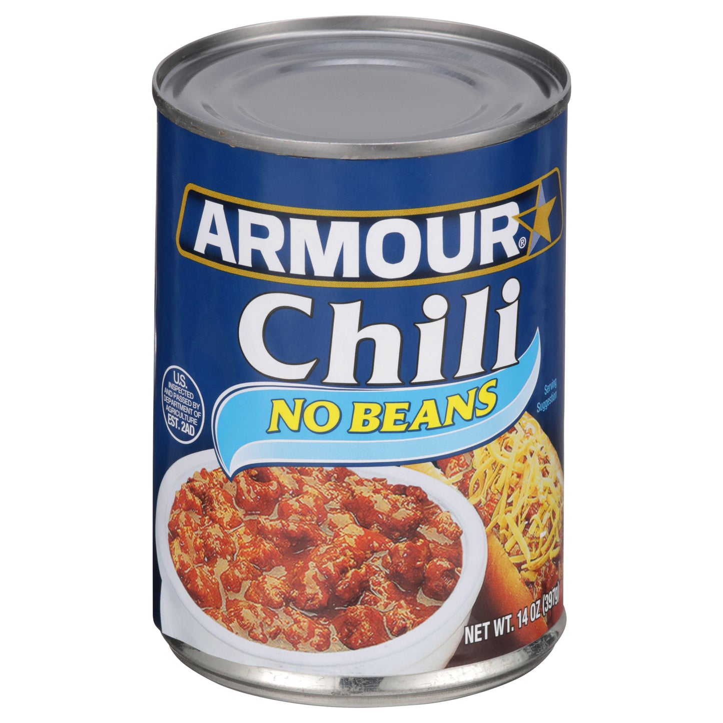 Armour Star Chili with No Beans, Canned Food, 14 OZ