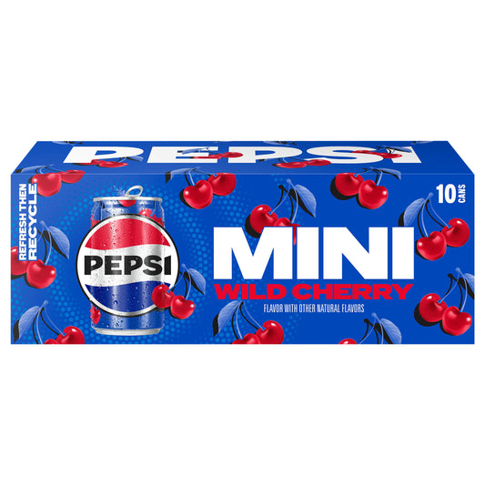 Pepsi Mini Soda Wild Cherry 7.5 Fl Oz 10 Count