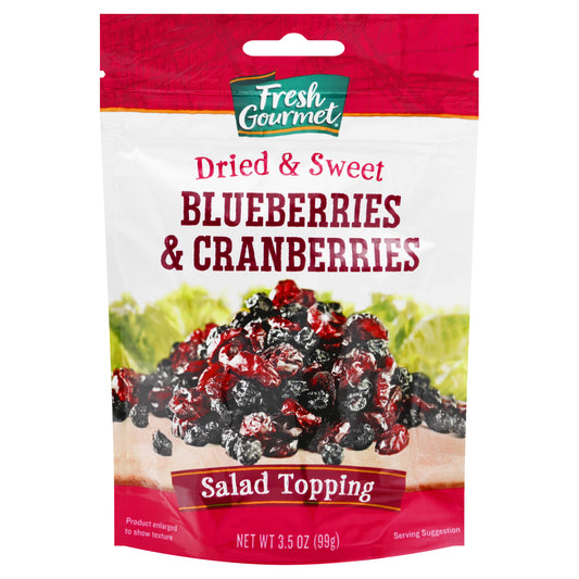 Fresh Gourmet Dried and Sweet Blueberries & Cranberries 3.5 oz