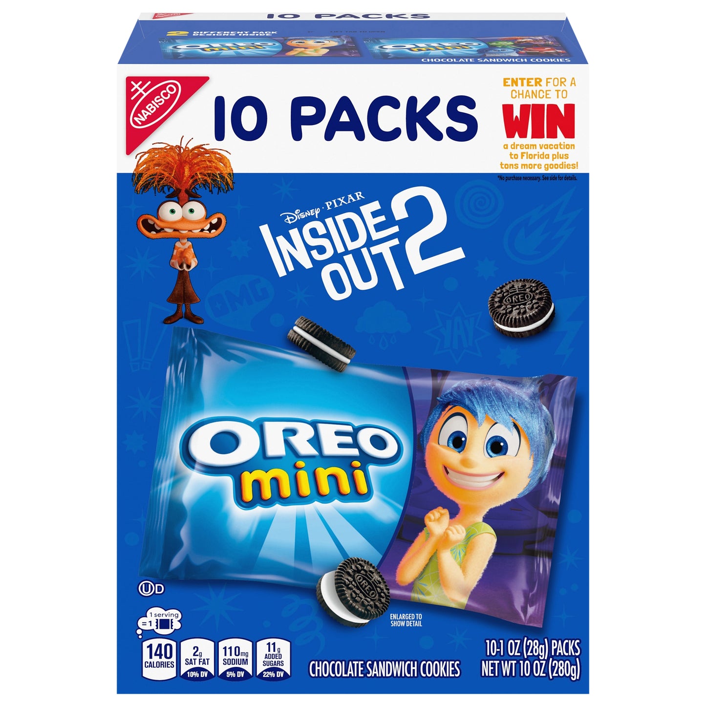 OREO Mini Chocolate Sandwich Cookies, 10 Snack Packs
