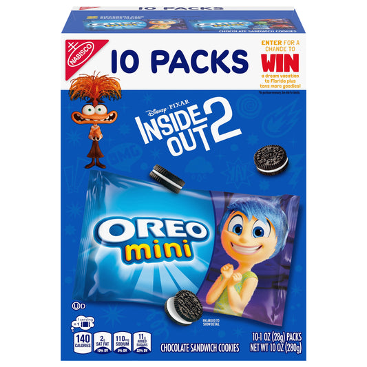OREO Mini Chocolate Sandwich Cookies, 10 Snack Packs