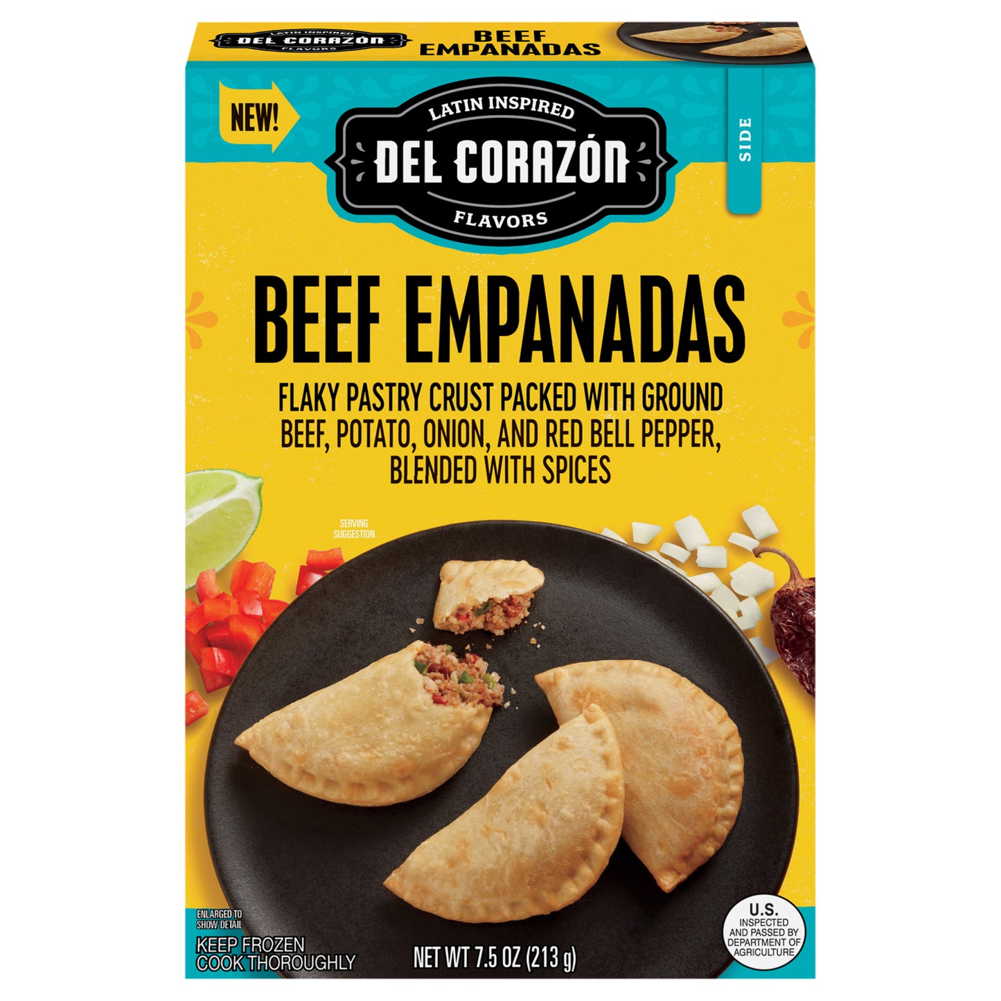 Del Corazón Beef Empanadas, 7.5oz (Frozen)