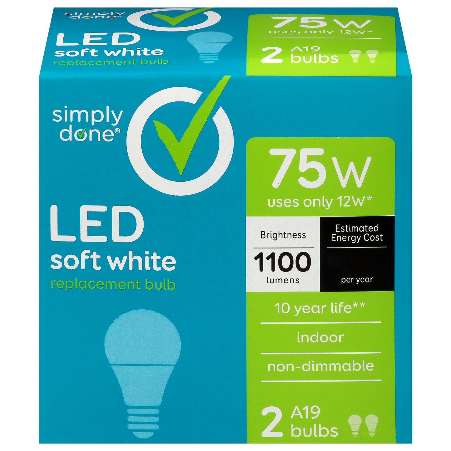 Simply Done 12 Watts Soft White LED Light Bulbs 2 ea