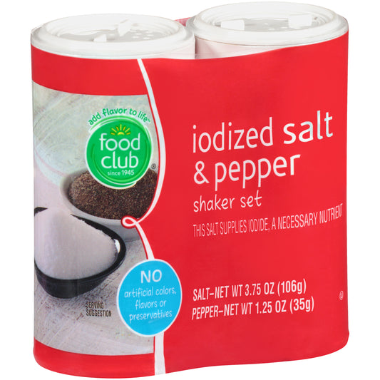 Iodized Salt & Pepper Shaker Set