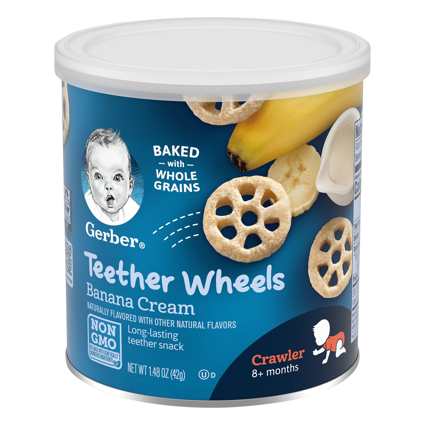 Gerber 8+ Months Banana Cream Teether Wheels 1.48 oz