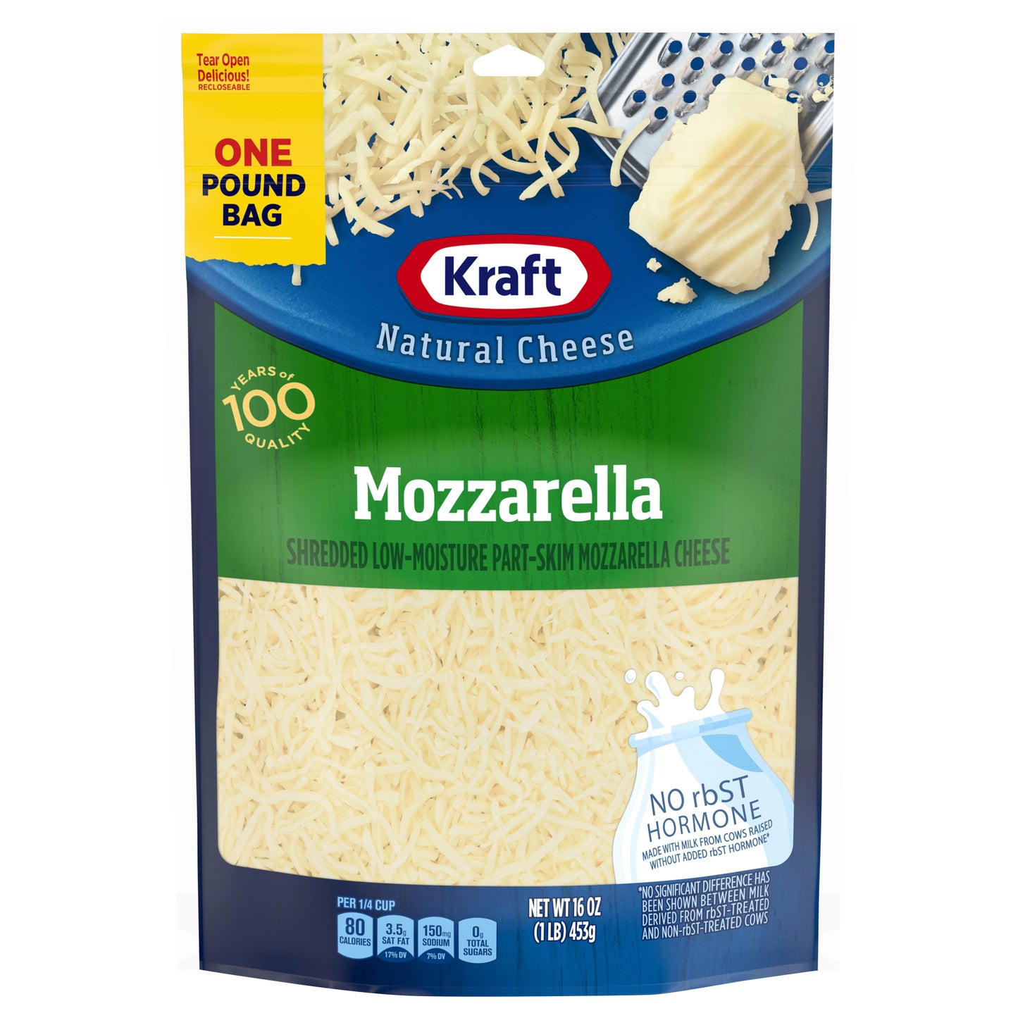 Kraft Mozzarella Shredded Cheese, 16 oz Bag