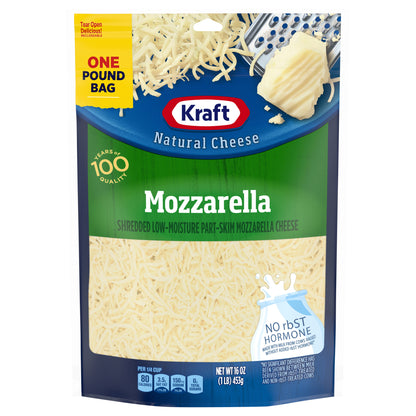 Kraft Mozzarella Shredded Cheese, 16 oz Bag