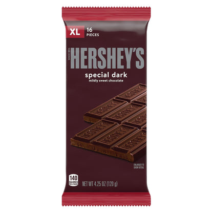 HERSHEY'S Special Dark Mildly Sweet Dark Chocolate Candy, Individually Wrapped, 4.25 oz, Bar