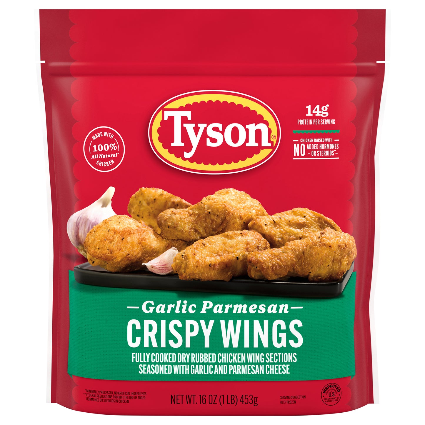 Tyson Restaurant Style Garlic Parmesan Crispy Wings, 16 oz Bag