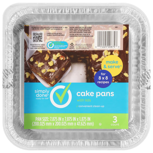 Simply Done Cake Pans with Lids 3 ea