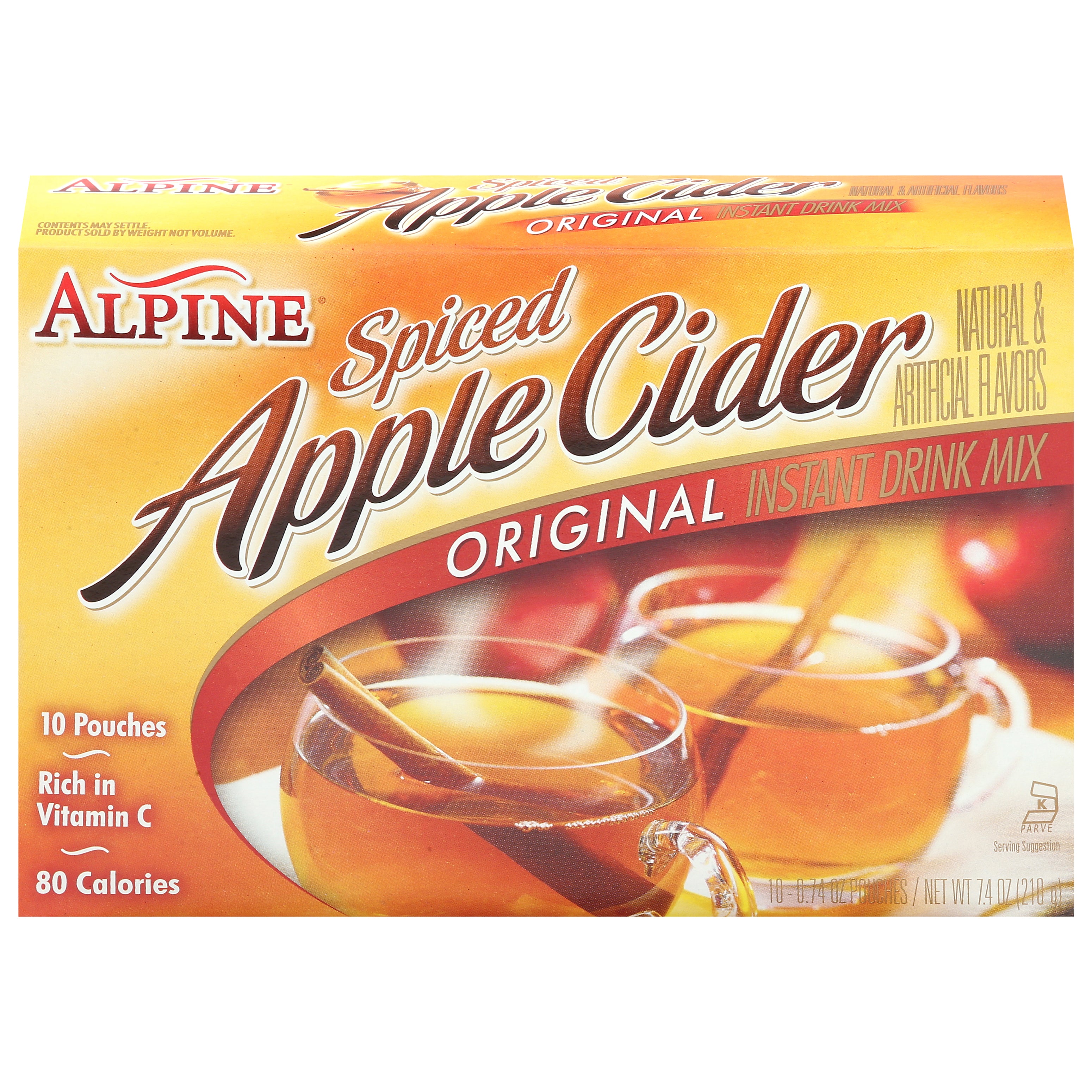 Alpine Spiced Apple Cider Original Drink Mix 10 - 0.74 oz Pouches ...
