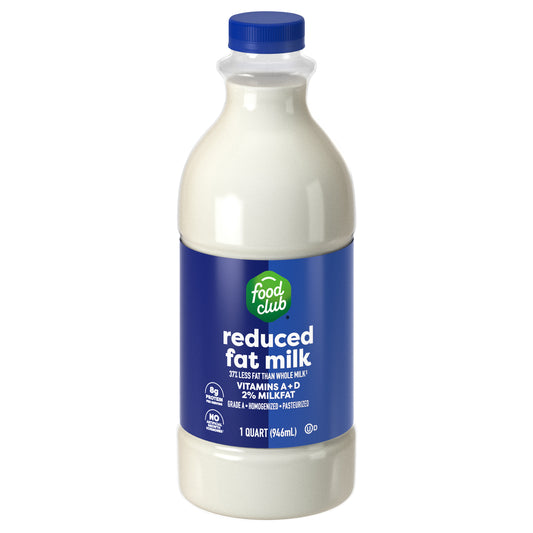 Food Club 2% Milkfat Reduced Fat Milk 1 qt