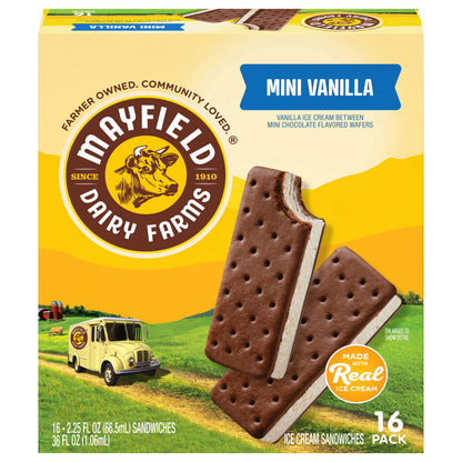 Mayfield Dairy Farms Mini Vanilla Ice Cream Sandwiches, 16 ct / 2.25 fl oz