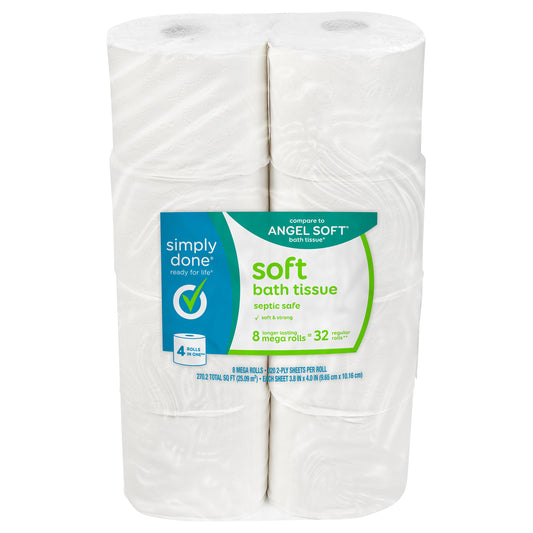 Simply Done 2-Ply Soft Mega Rolls Bath Tissue 8 ea