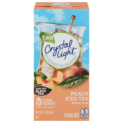 Crystal Light Pitcher Packets Peach Iced Tea Drink Mix 6 Pack. 6 ea