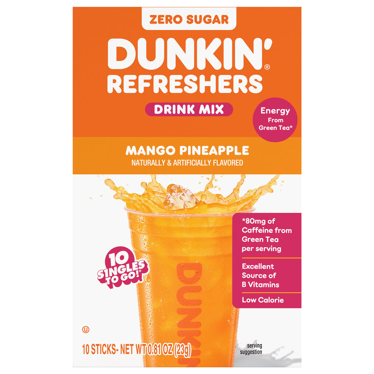 Dunkin’ Refreshers Singles To Go! 10 Ct Mango Pineapple Drink Mix