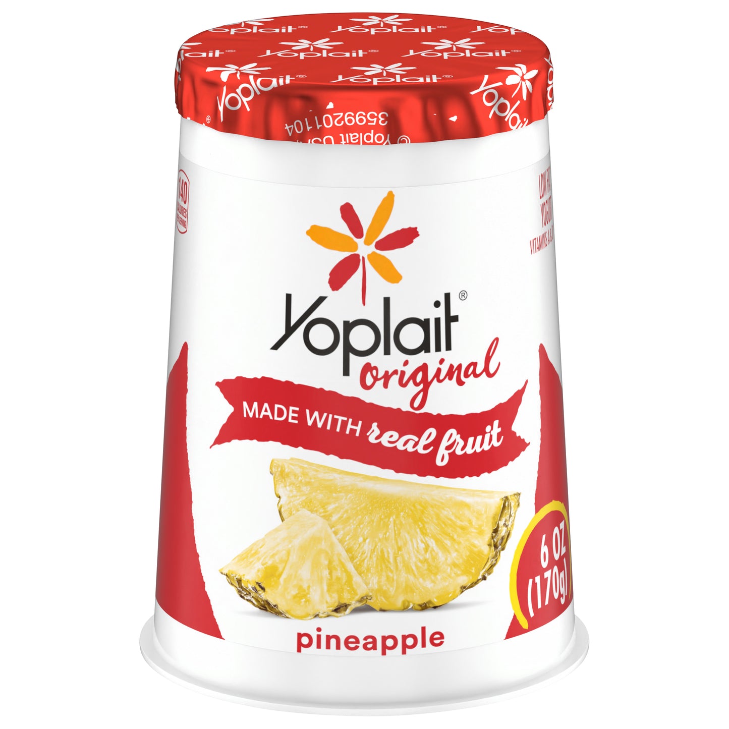 Yoplait Original Pineapple Low Fat Yogurt, 6 OZ Yogurt Cup