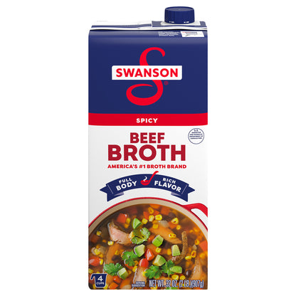 Swanson® Spicy Beef Broth, 32 oz Carton