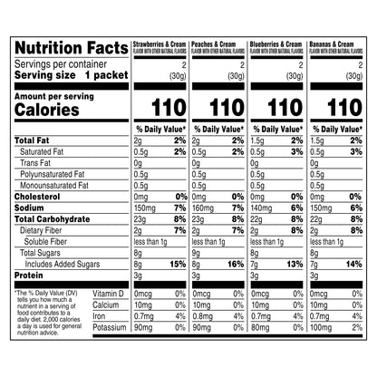 Quaker Instant Oatmeal Fruit & Cream Variety 1.05 Oz 8 Count