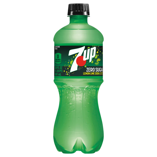 7UP Zero Sugar Lemon Lime Soda, 20 fl oz bottle