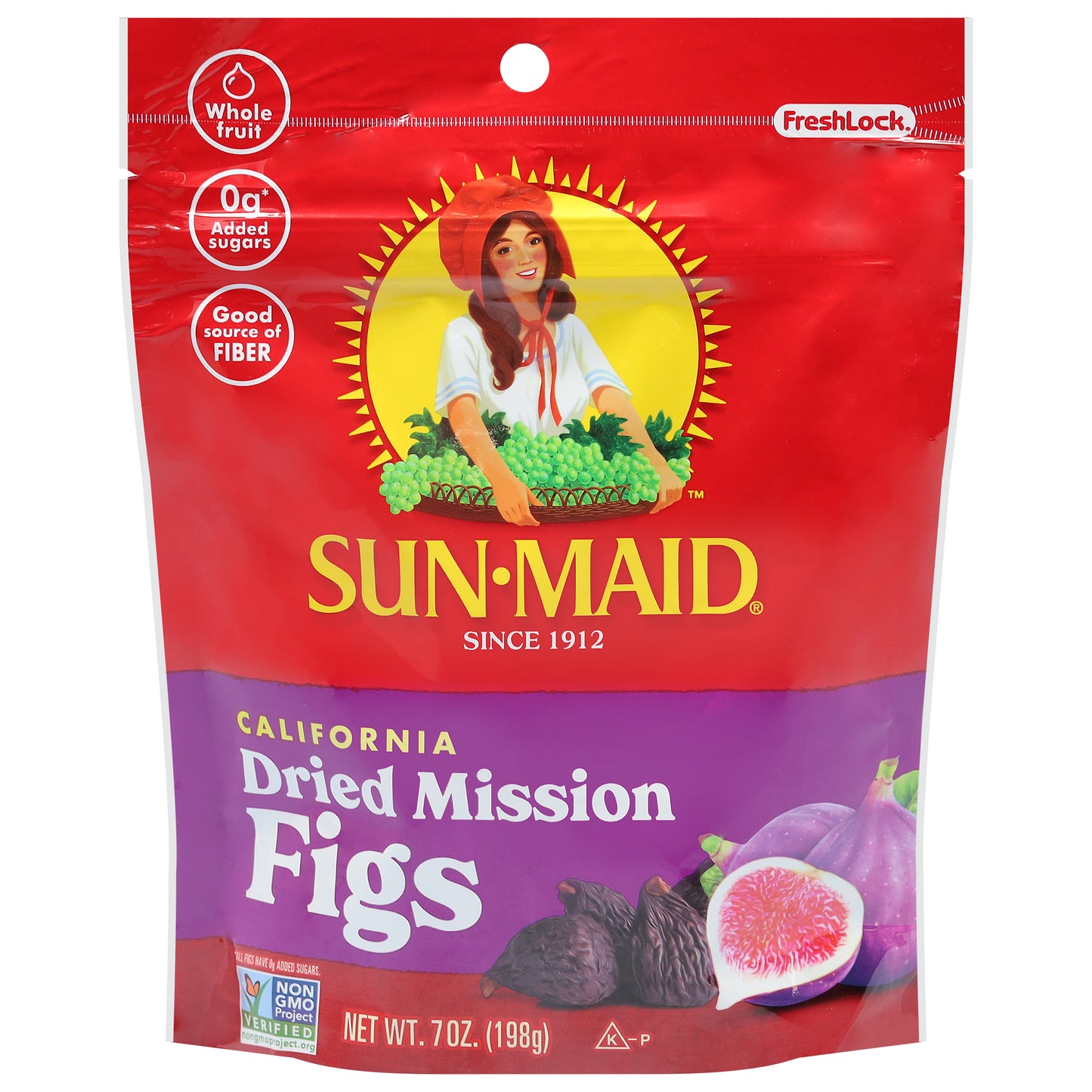 Sun-Maid California Dried Mission Figs Resealable Stand-up 7 oz. Bag