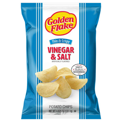 Golden Flake Thin & Crispy Vinegar & Salt Potato Chips 4.625 oz