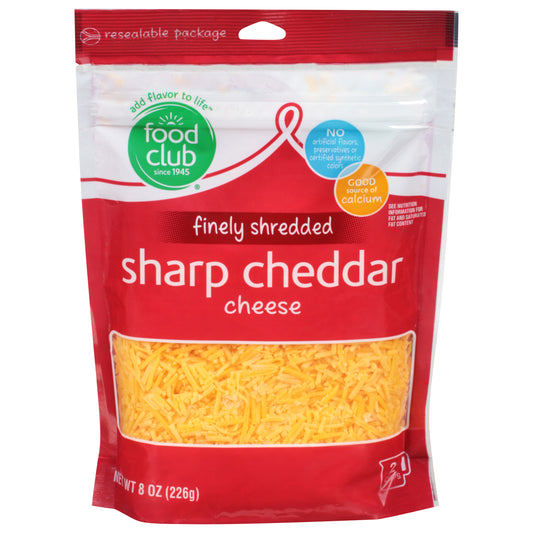 Food Club Sharp Cheddar Shredded Cheese 16 oz