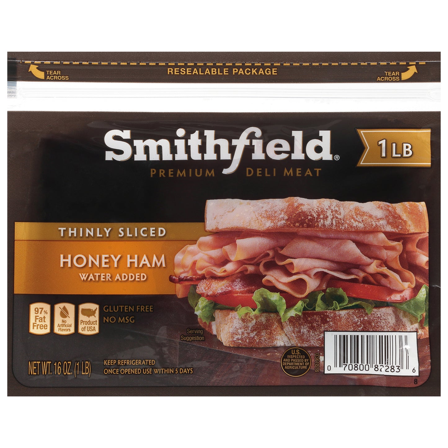 Smithfield Thinly Sliced Honey Ham 16 oz