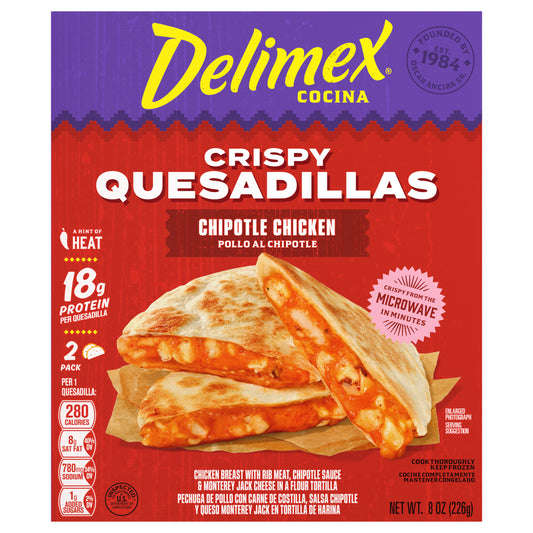 Delimex Chipotle Chicken Crispy Quesadillas, 8 oz box