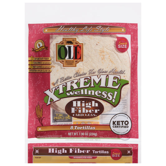 Ole Mexican Foods Xtreme Wellness High Fiber Tortillas Snack Size 8 ea