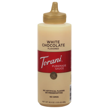 Torani White Chocolate Flavored Puremade Sauce 16.5 oz
