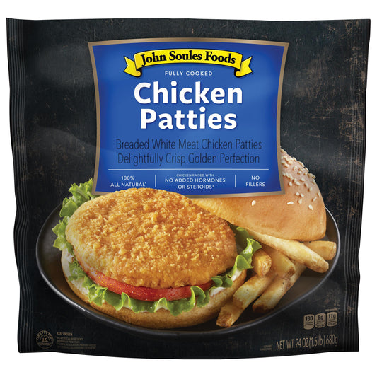 John Soules Foods Chicken Patties, 24 oz, Frozen