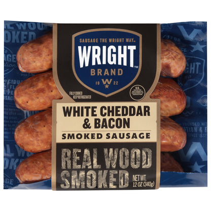 Wright Smoked White Cheddar & Bacon Sausage 12 oz