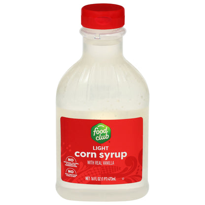Food Club Light Corn Syrup with Real Vanilla 16 fl oz