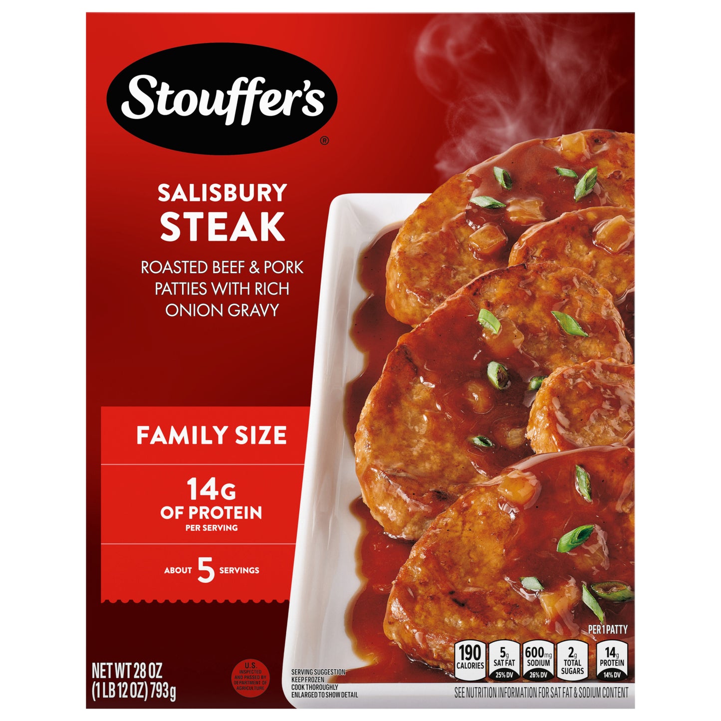 Stouffer's Family Size Salisbury Steak Frozen Meal 28 oz.