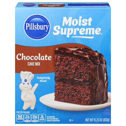 Pillsbury Moist Supreme Chocolate Cake Mix, 15.25 oz Box