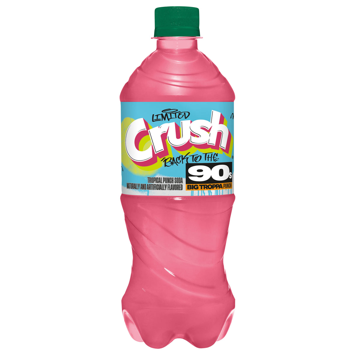Crush Back to the 90's Big Troppa Punch Soda, 20 fl oz bottle